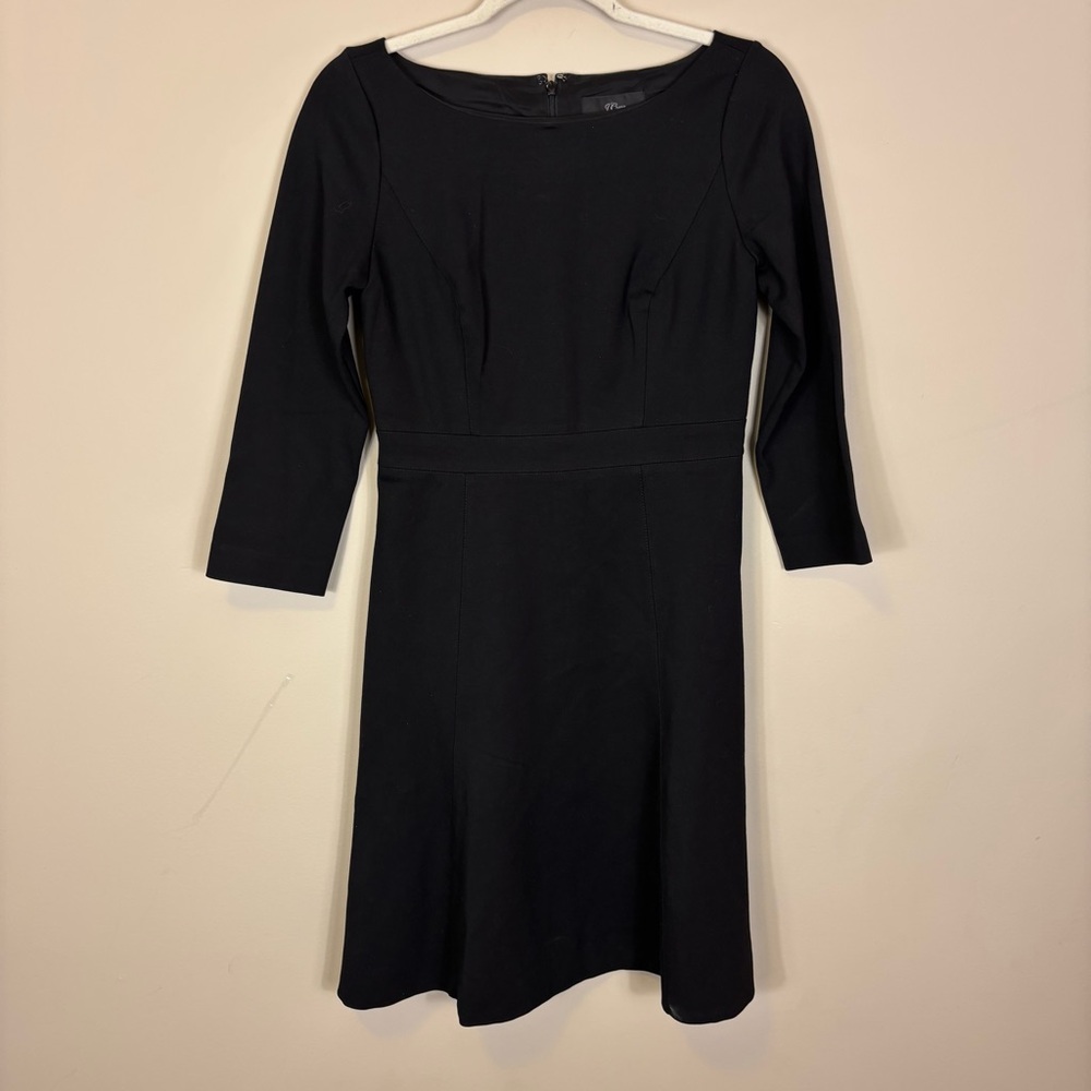 J. Crew Boat Neck Black 3/4 Sleeve Women's‎ Dress 4